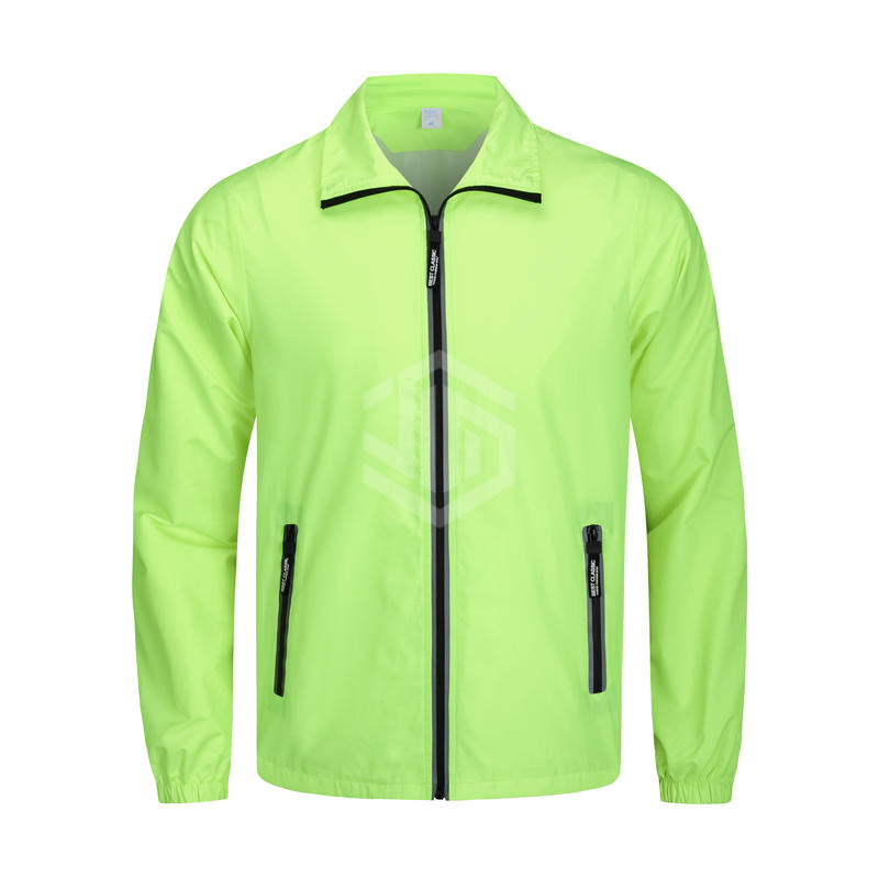 YS - Reflective Zipper Waterproof Long-Sleeved Coat